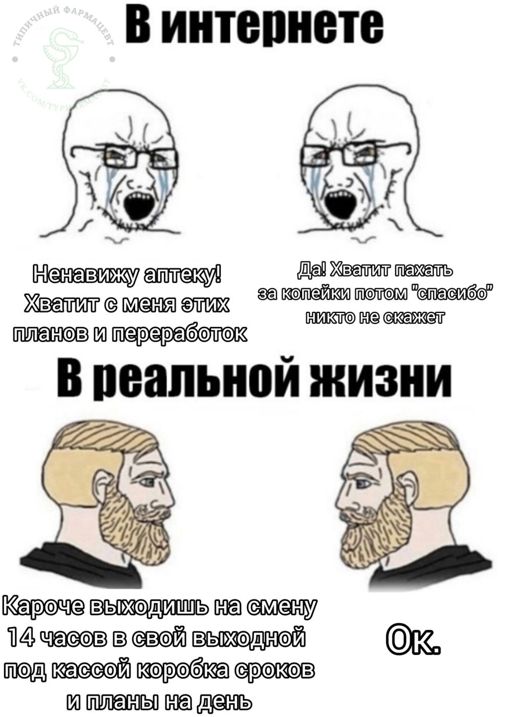 Мем про аптеку из паблика «Типичный фармацевт»